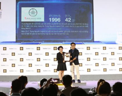 Trung Nguyên Legend được Forbes vinh danh Top 40 thương hiệu công ty giá trị nhất năm 2018