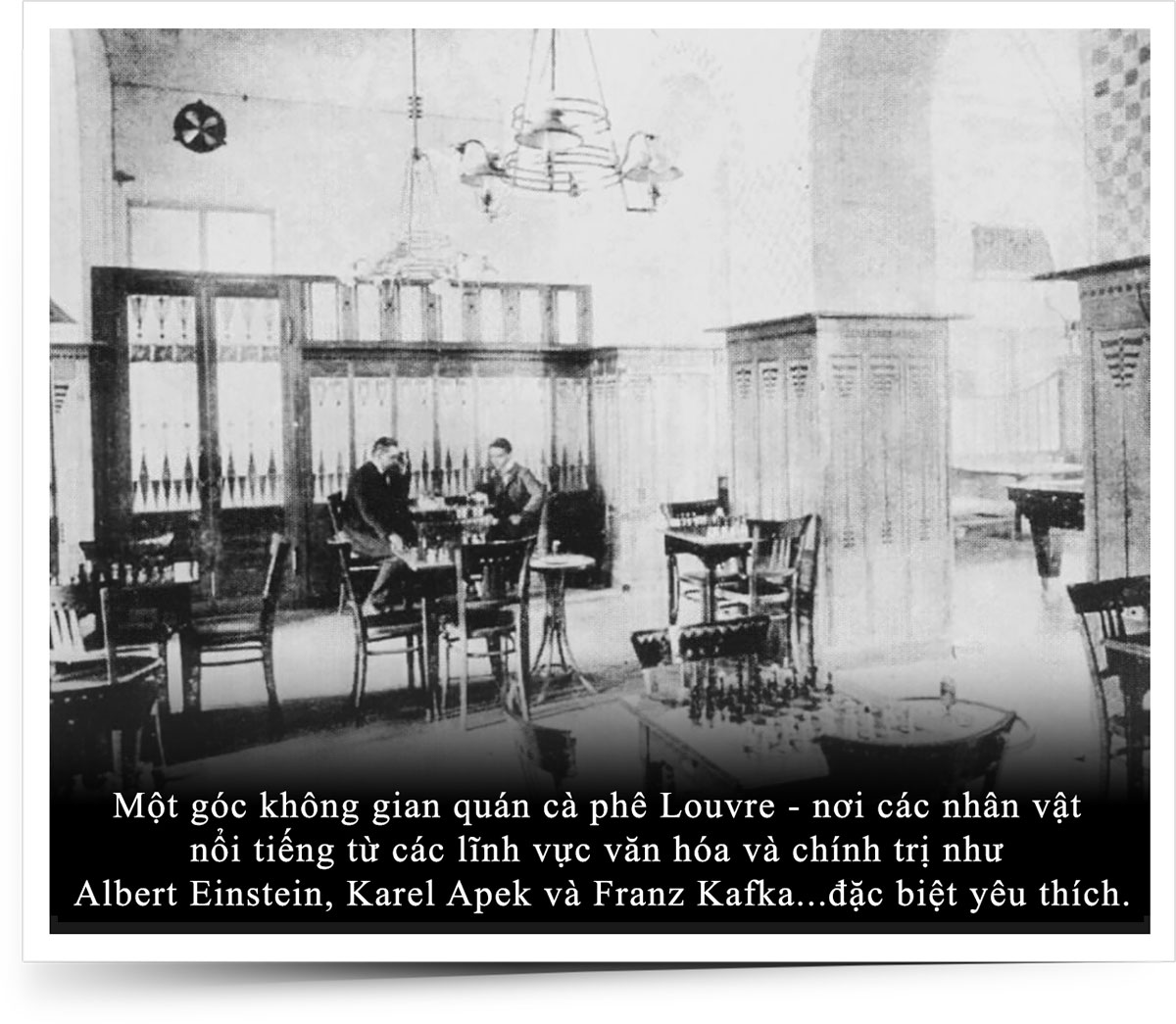 A corner of café Louvre – where famous figures from the fields of culture and politics such as Einstein, Karel Capek and Franz Kafka… especially loved