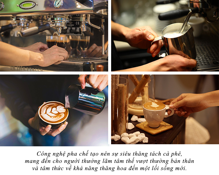 The brewing technology creates a super uplifting cup of coffee, offering the drinker a mind state that surpasses himself and a sense of the ability to sublimate to a new lifestyle.