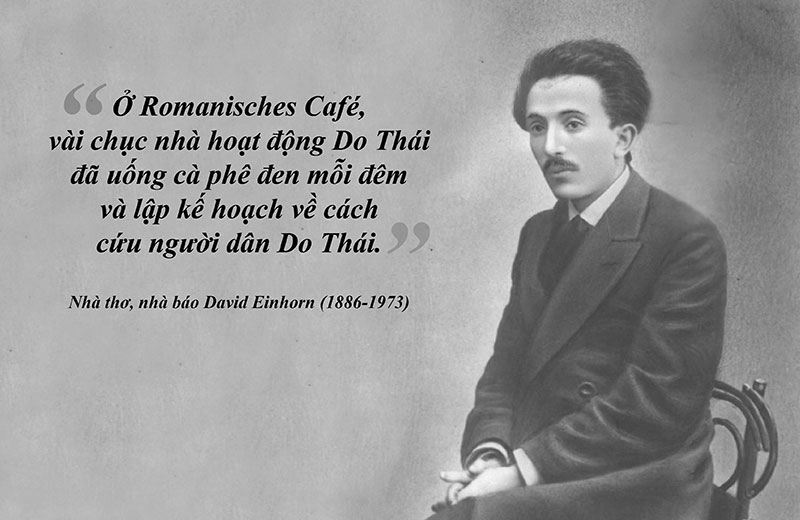 “At Romanisches Café, several dozen Jewish activists drank black coffee every night and made plans on how to save the Jewish people.” Poet and journalist David Einhorn (1886-1973)