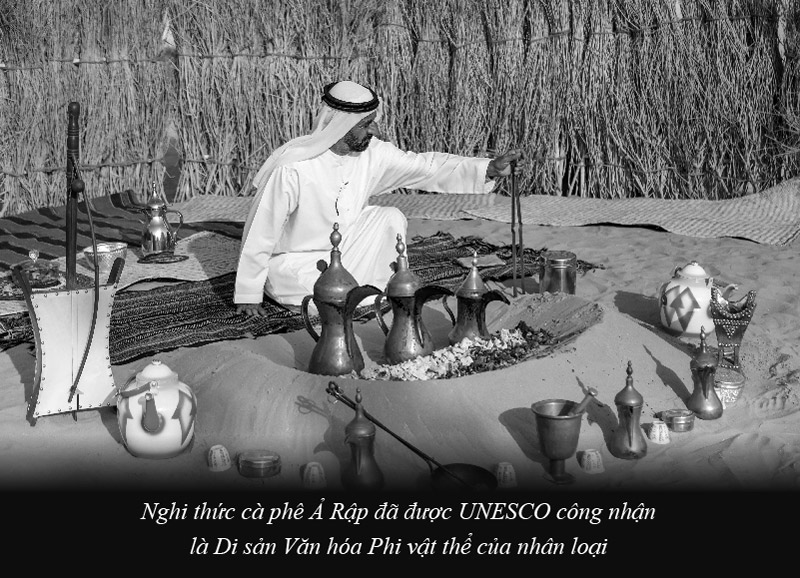 The Arabic Coffee Ritual has been recognized by UNESCO as an Intangible Cultural Heritage of Humanity
