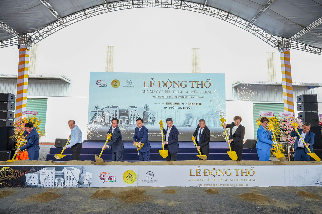 Trung Nguyên Legend động thổ nhà máy cà phê năng lượng sinh thái bền vững tiêu chuẩn Net Zero lớn nhất Đông Nam Á và là nhà máy thứ 5 của tập đoàn