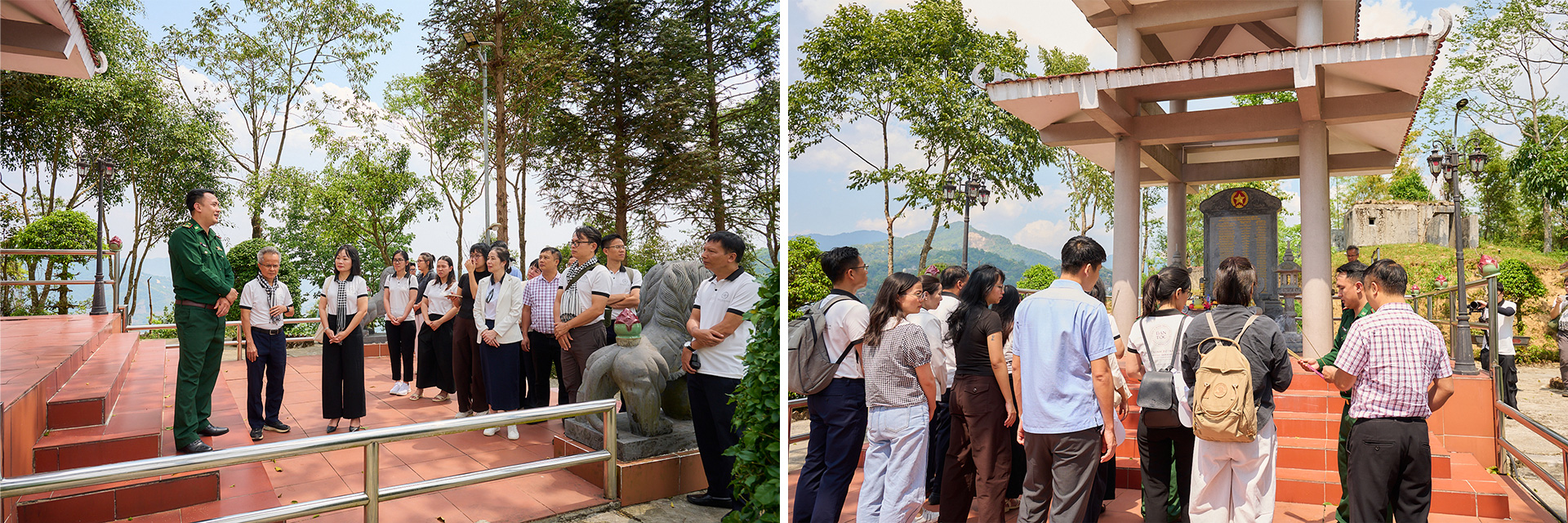 Đến với Đồn Biên phòng Sì Lờ Lầu tỉnh Lai Châu, việc đầu tiên của đoàn Hành trình là nghiêm trang bước đến thắp nén hương trước bia tưởng niệm các liệt sĩ đã anh dũng hy sinh bảo vệ từng tấc đất biên cương vào tháng 2/1979.