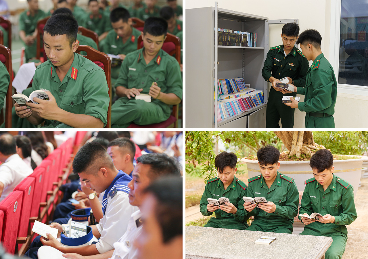 Những cuốn sách của Hành trình Từ Trái Tim được trao tặng góp phần mang đến hành trang để cán bộ, chiến sĩ vận dụng vào thực tiễn công tác, xây dựng đất nước.
